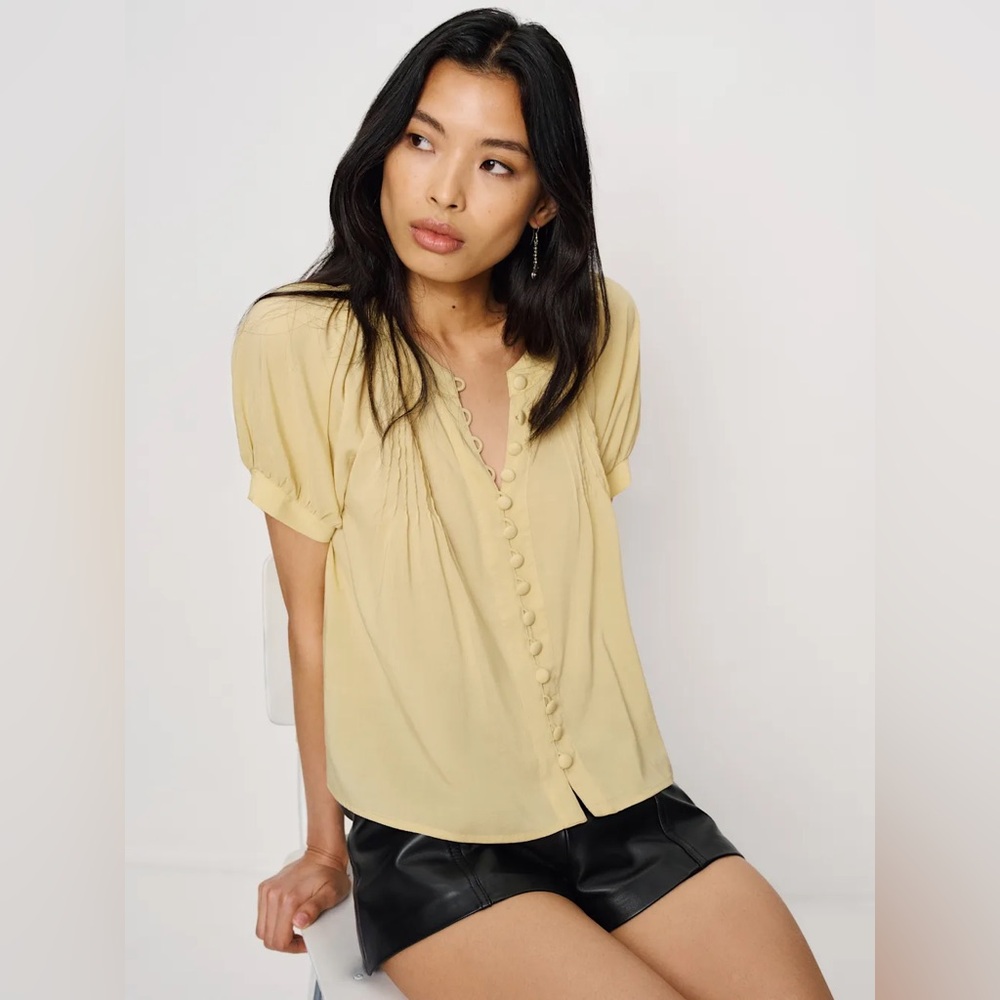Reformation Calia Top In Blonde, brand new without tags, never worn, no flaws.